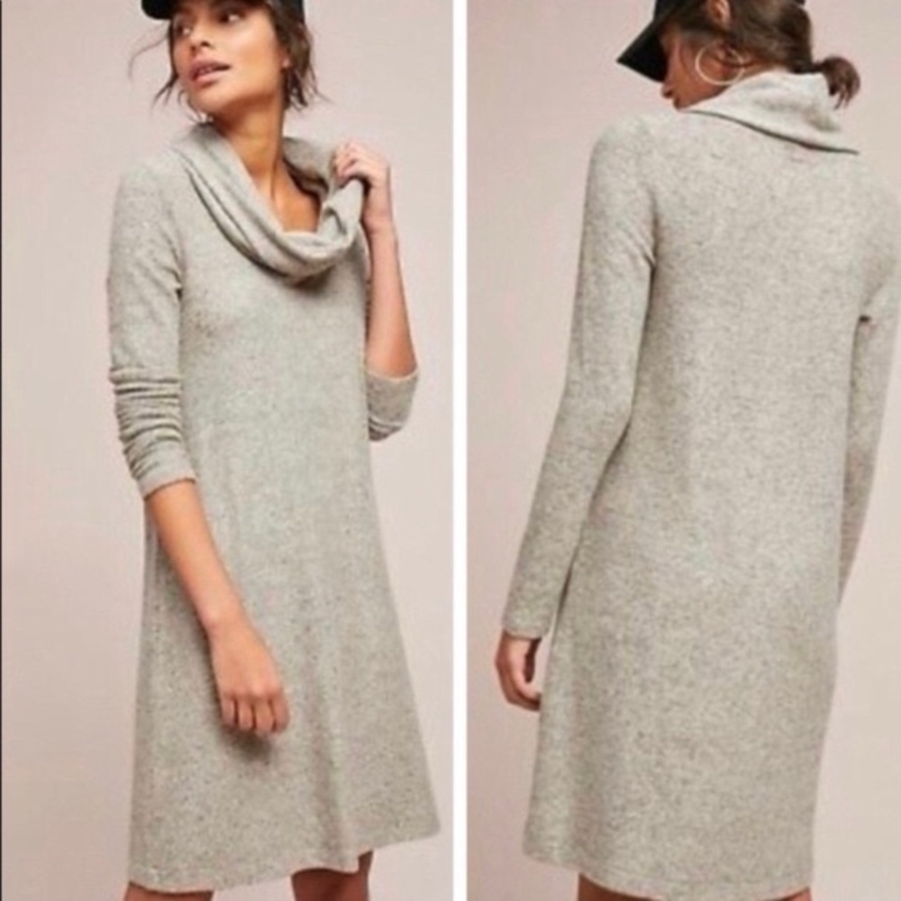 RUNAWAY The Label Cowl Neck Knee Length Dress Gray SIZE 6 MEDIUM